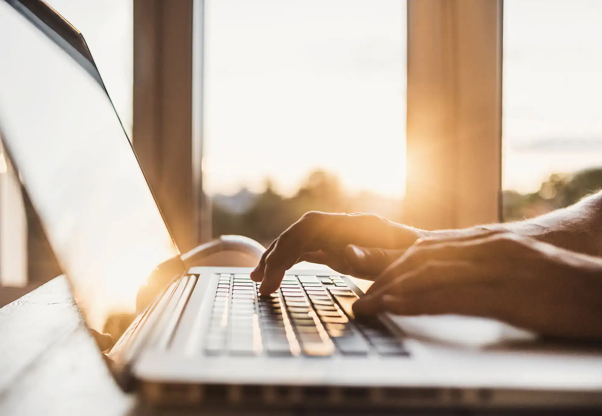 Man working on laptop