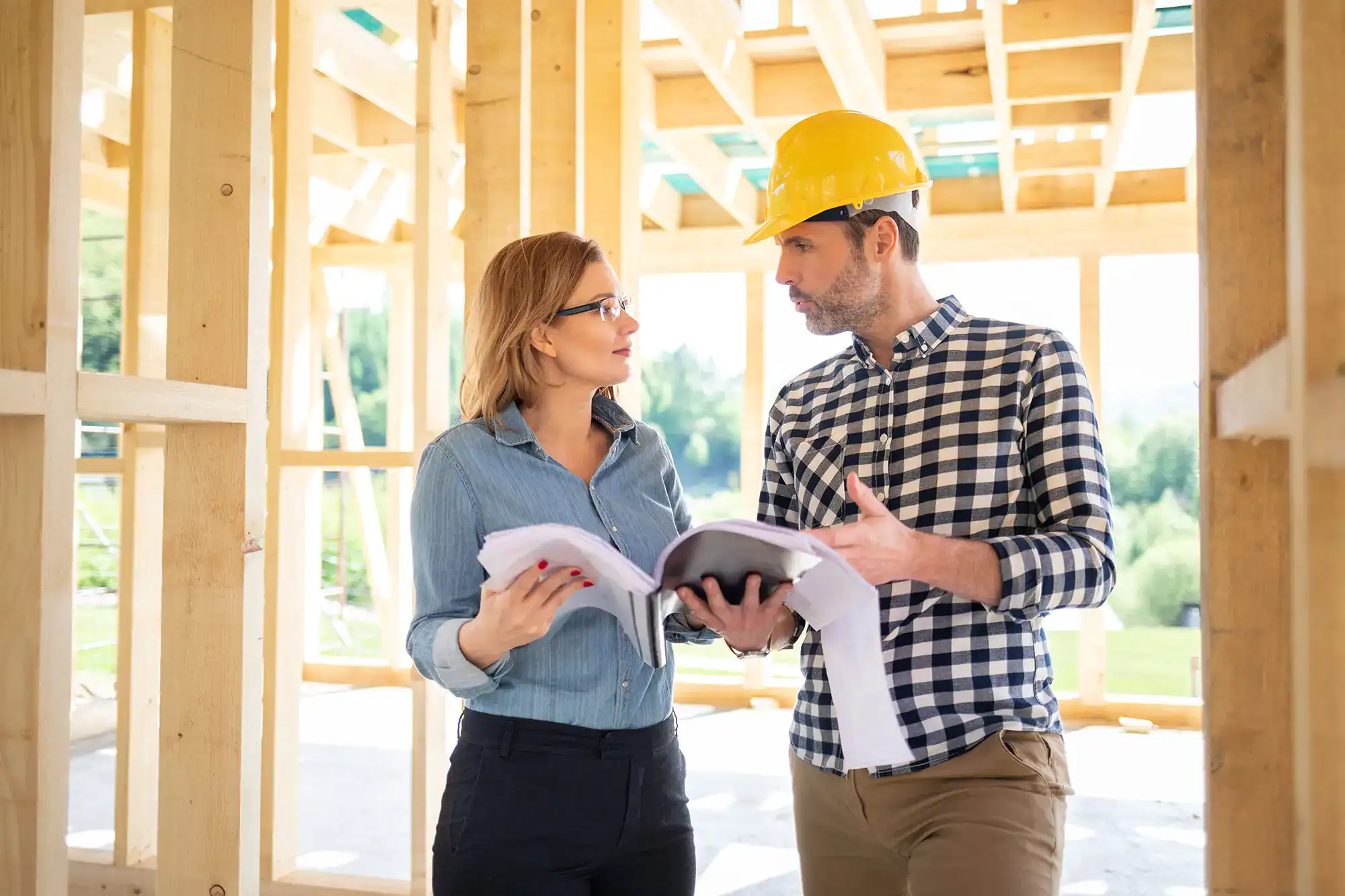 Discussing new home construction