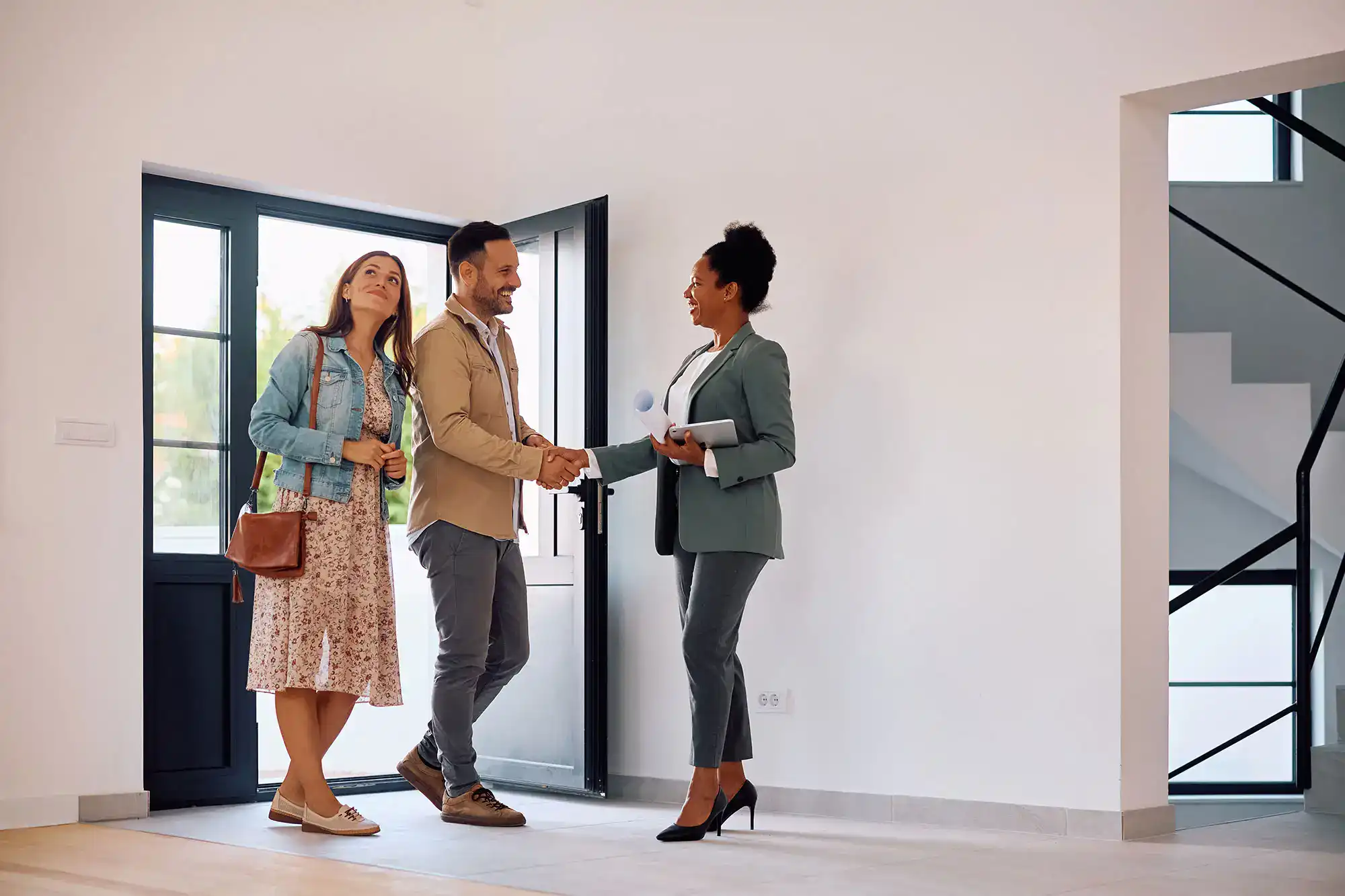 Couple meeting a realtor